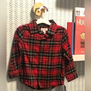Cat & Jack Toddler Boys Plaid Button Down Shirt 3T - Brand New with Tags